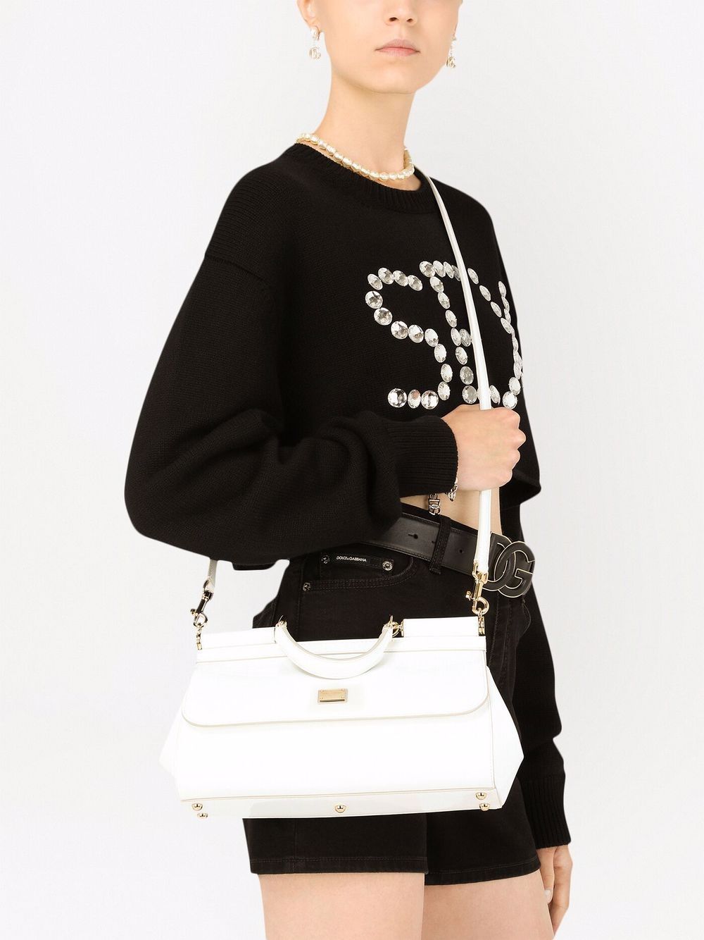 Dolce & Gabbana Medium Sicily Patent Leather Shoulder Bag - Farfetch