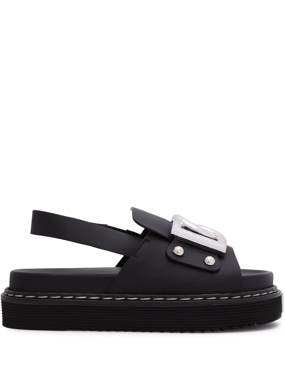 

Dolce & Gabbana logo-patch open-toe sandals - Black