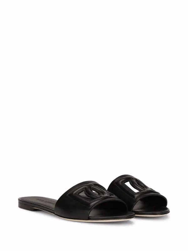 サンダル・ミュール DOLCE & GABBANA DG LOGO LEATHER FLAT SANDALS 17406917_37046291_600.jpg