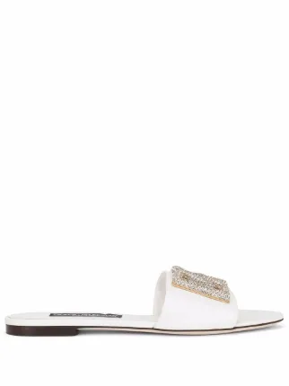 【DOLCE&GABBANA】 D&G DGロゴ カーフレザー フラット サンダル Dolce & Gabbana DGロゴ レザーサンダル | ホワイト | FARFETCH JP