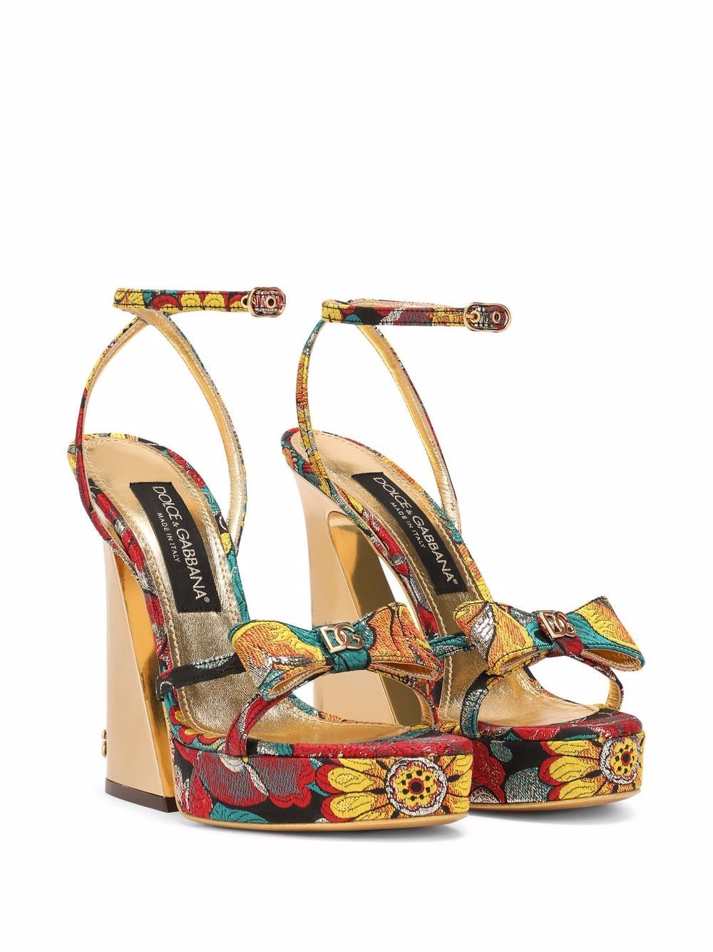 Dolce & Gabbana floral-jacquard tapered-heel sandals