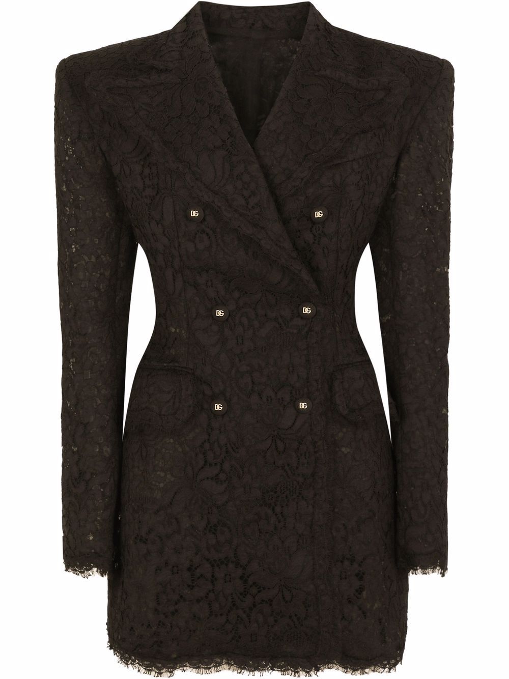 Dolce & Gabbana cordonetto-lace double.breasted blazer - Black