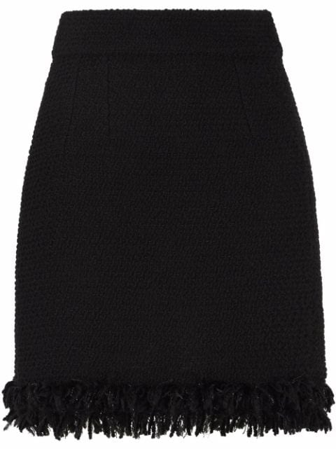 Dolce & Gabbana frayed fitted skirt