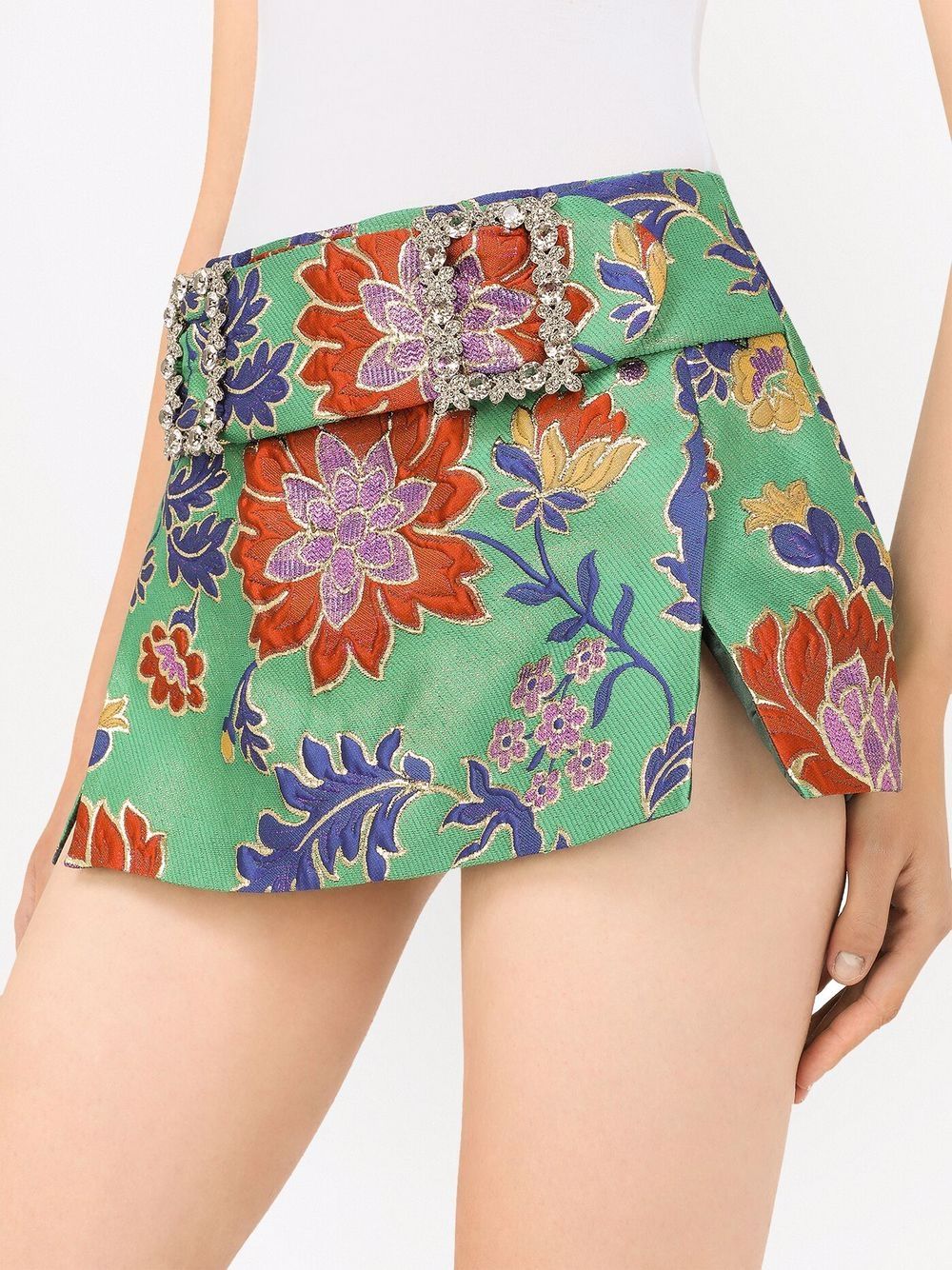 Dolce & Gabbana Floral Jacquard Mini Skirt - Farfetch
