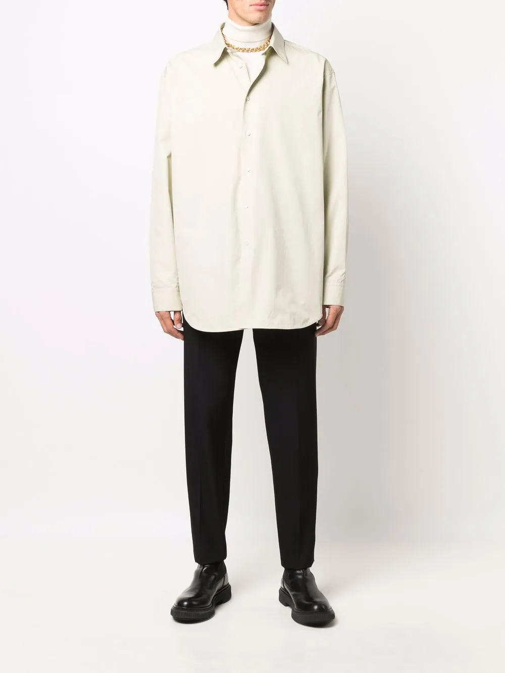 фото Jil sander рубашка оверсайз с заостренным воротником
