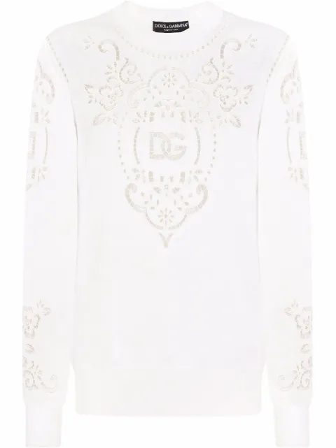 Dolce & Gabbana openwork-embroidery silk jumper