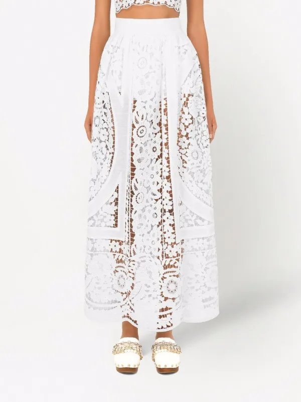 Dolce & Gabbana Embroidered Maxi Skirt | White | FARFETCH