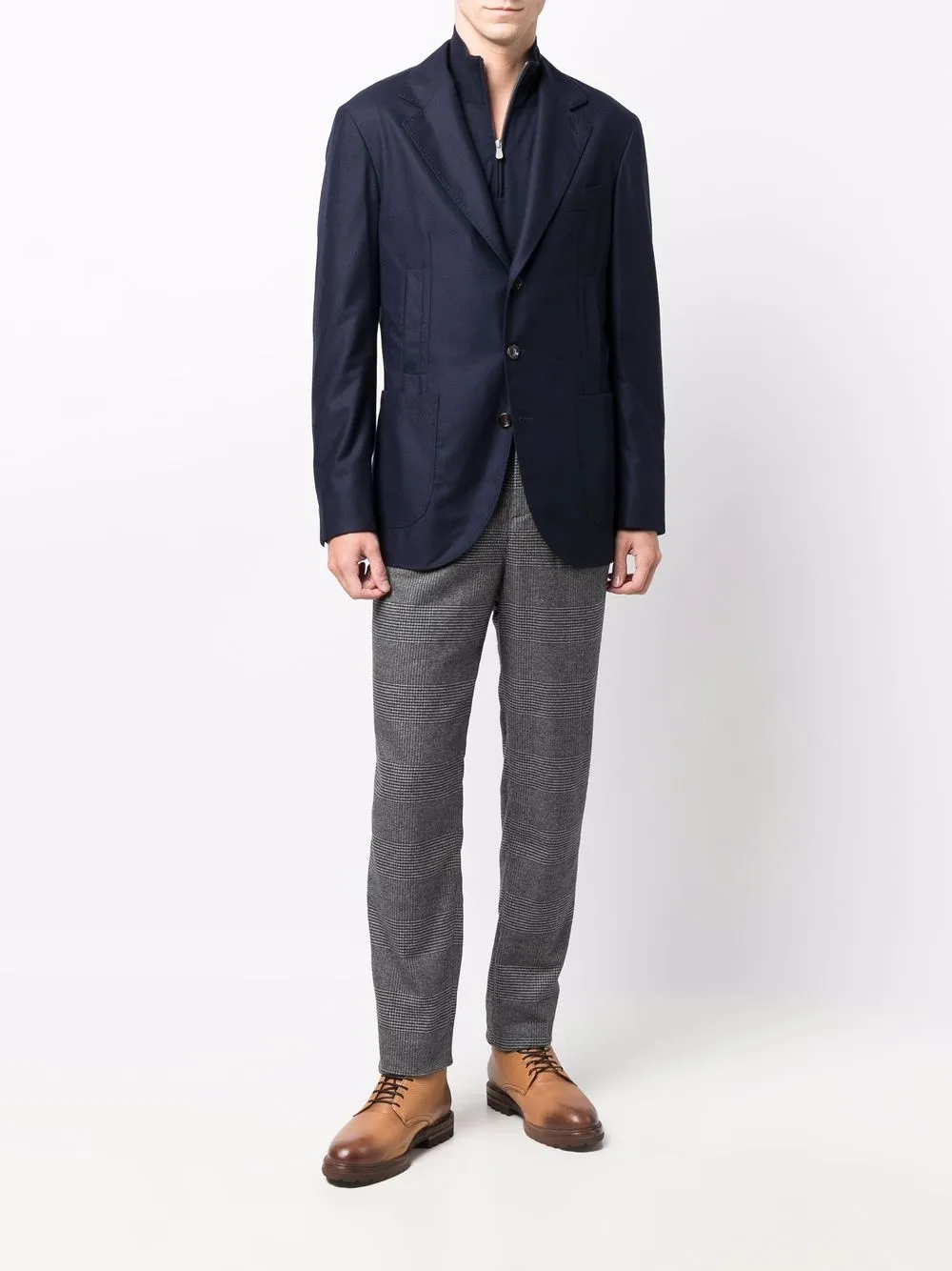 фото Brunello cucinelli зауженные брюки в клетку