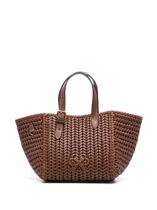 Shop Anya Hindmarch small Neeson woven tote bag with Express