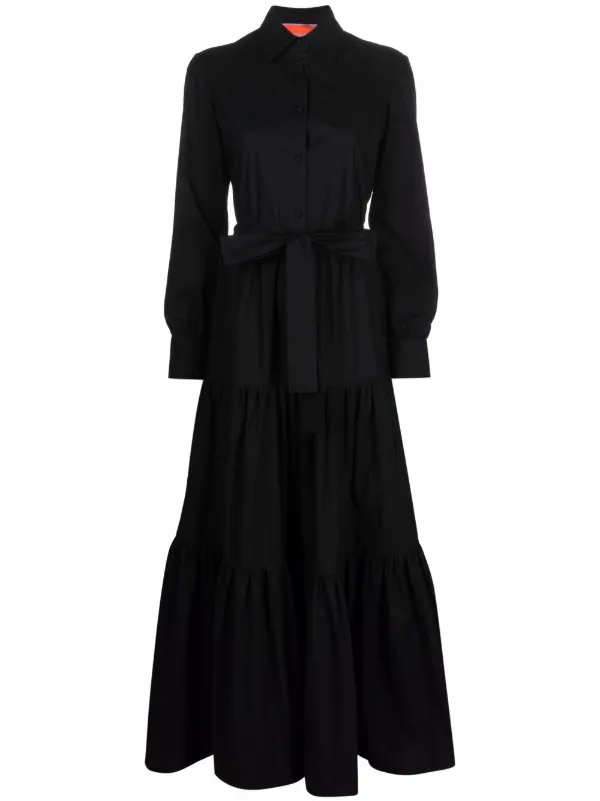 long-sleeve tied-waist dress for women 