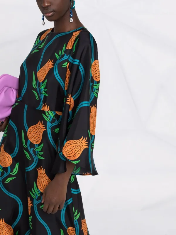 La DoubleJ Sorella silk-twill Midi Dress | Black | FARFETCH