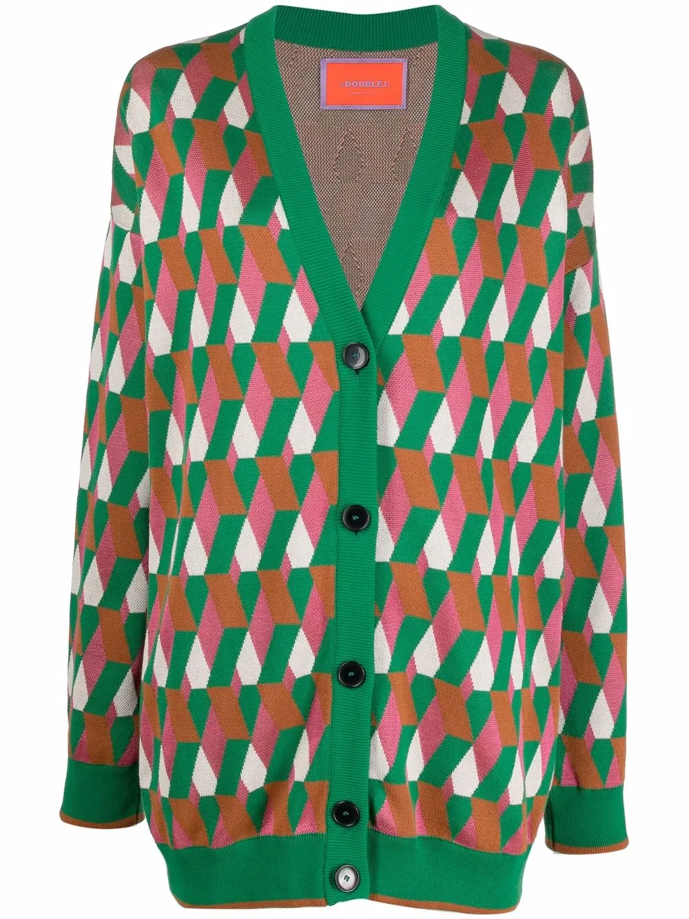 

La DoubleJ Leisure jacquard-pattern cardigan - Green