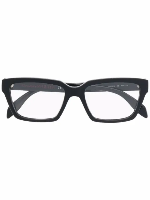 Alexander McQueen Eyewear logo print square frame glasses