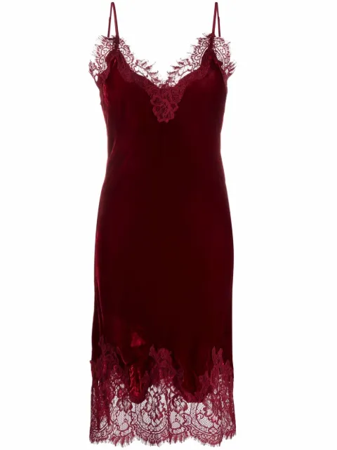 Gold Hawk lace-trim camisole dress
