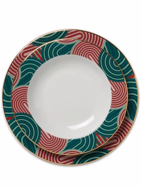 La DoubleJ Slinky line-graphic plates (set of two)