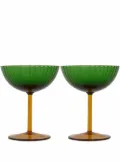 La DoubleJ Champagne Coupe glasses (set of two) - Green