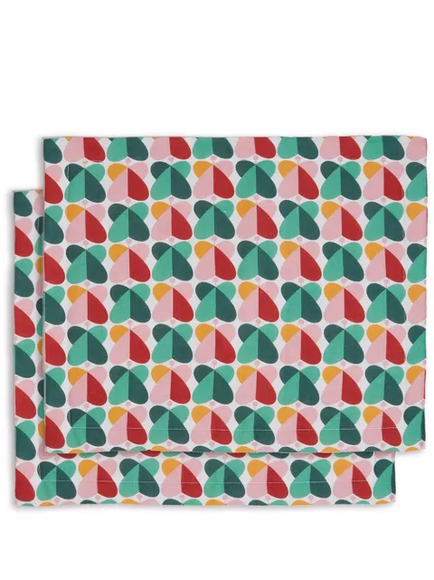 La DoubleJ set of 2 geometric-print table mats