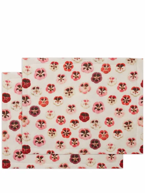 La DoubleJ set of 2 pansy-print table mats
