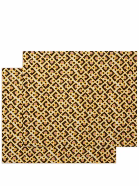 La DoubleJ set of 2 geometric-print table mats