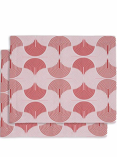 La DoubleJ set of 2 geometric-print table mats