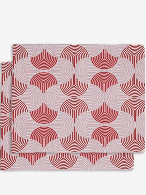 La DoubleJ set of 2 geometric-print table mats