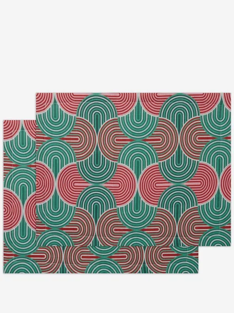 La DoubleJ set of 2 geometric-print table mats