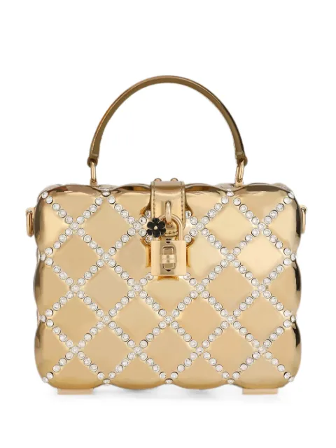 Dolce & Gabbana Dolce Box rhinestone-embellished top-handle bag