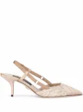 Dolce & Gabbana corset-style satin slingback pumps - Neutrals