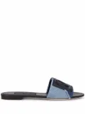 Dolce & Gabbana DG-logo patchwork-denim sandals - Blue