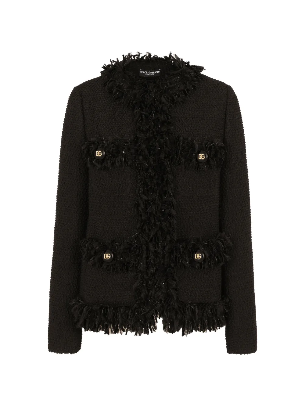 Dolce & Gabbana single-breasted bouclé jacket · 38