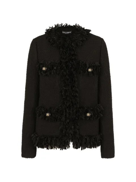 Dolce & Gabbana chamarra de bouclé con botones