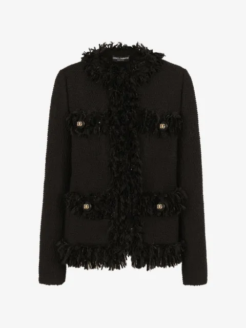 Dolce & Gabbana single-breasted bouclé jacket