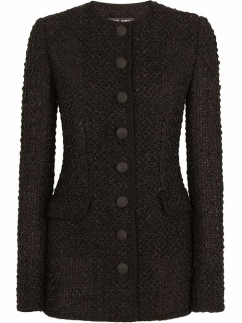Dolce & Gabbana chamarra de tweed con botones