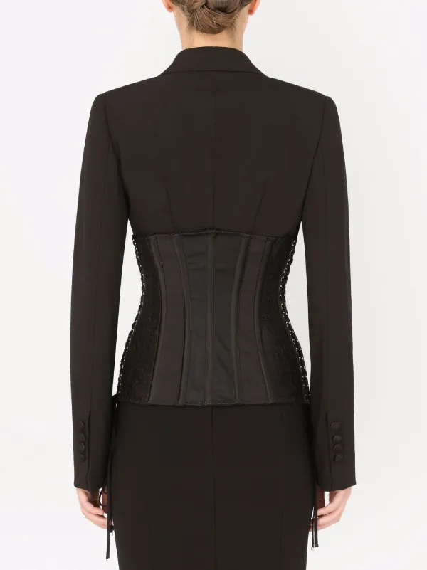 Dolce & Gabbana lace-up Bustier Jacket | Black | FARFETCH Dolce & Gabbana lace-up Bustier Jacket | Black | FARFETCH