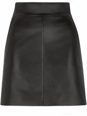 Whistles leather a outlet line mini skirt