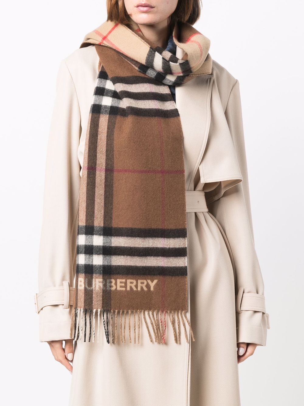 фото Burberry кашемировый шарф в клетку