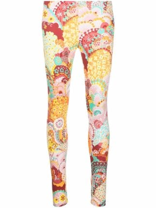 LA DOUBLEJ Floral-print stretch-jersey leggings