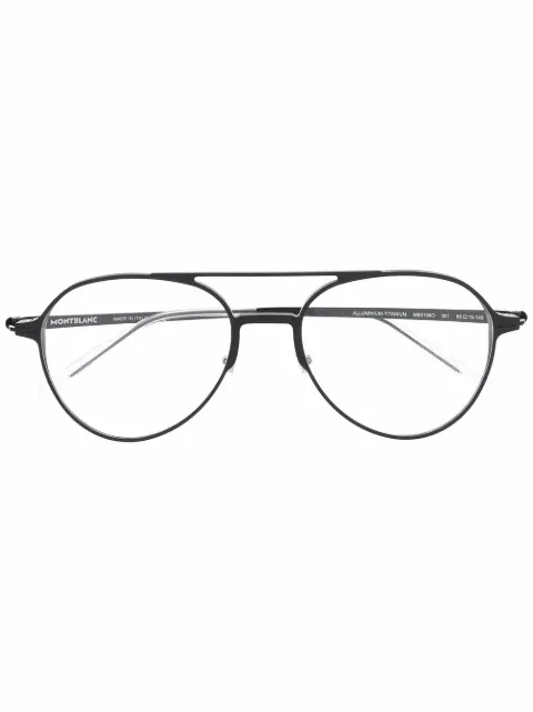Montblanc double-bridge pilot-frame glasses