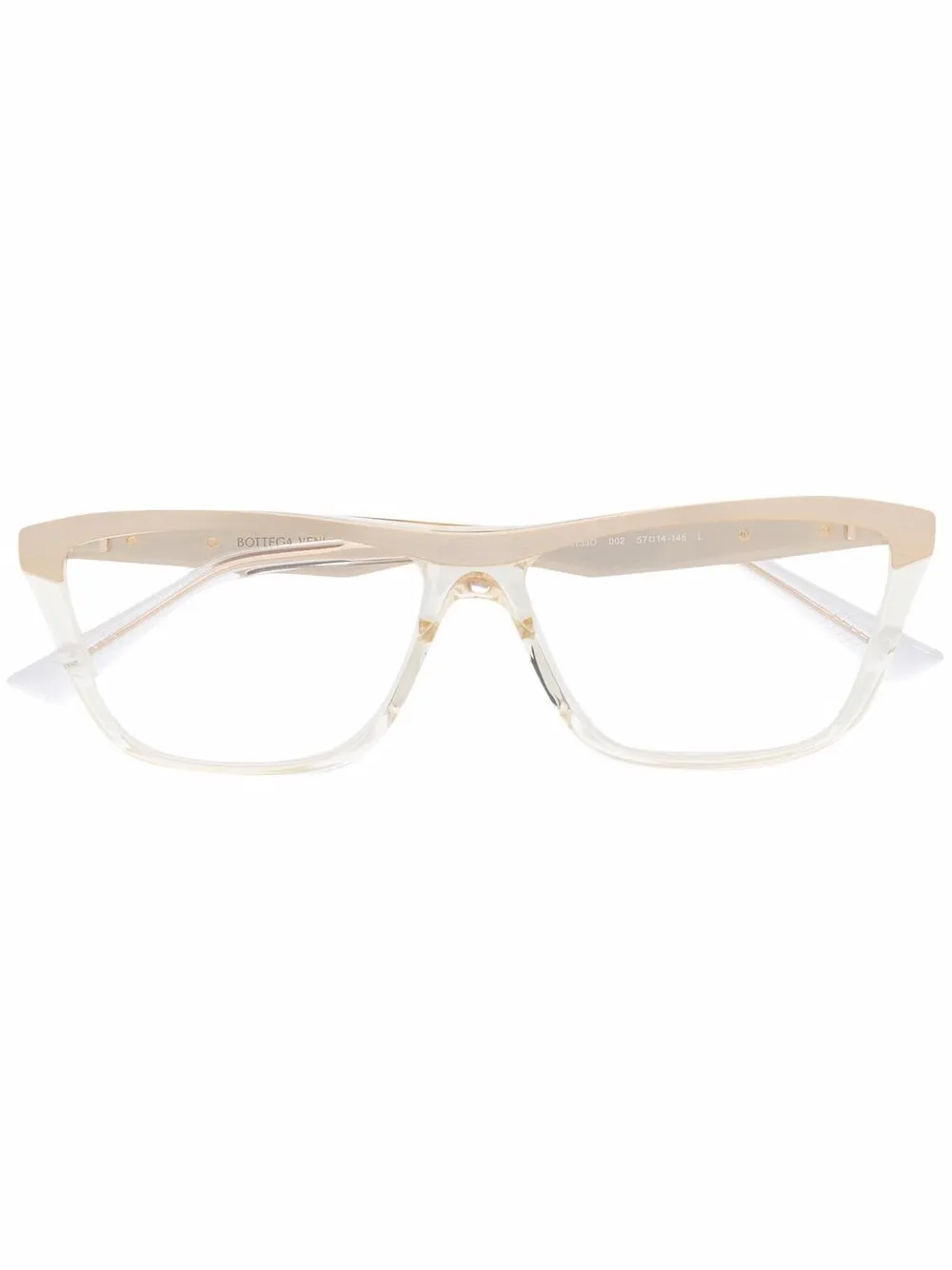 

Bottega Veneta Eyewear lentes con armazón rectangular - Dorado