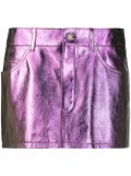 Saint Laurent holographic-effect miniskirt - Purple