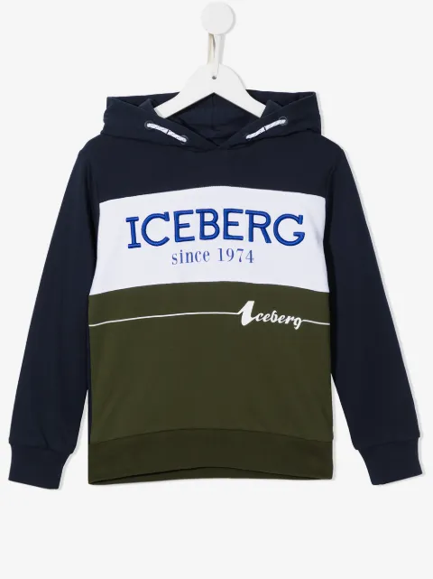 Iceberg Kids hoodie con logo estampado
