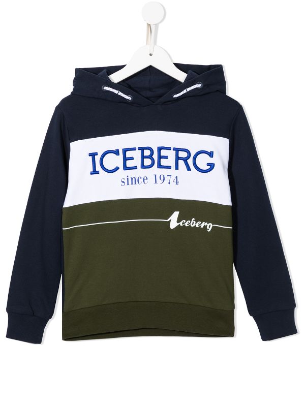 Iceberg Kids logo-print cotton-blend Hoodie - Farfetch