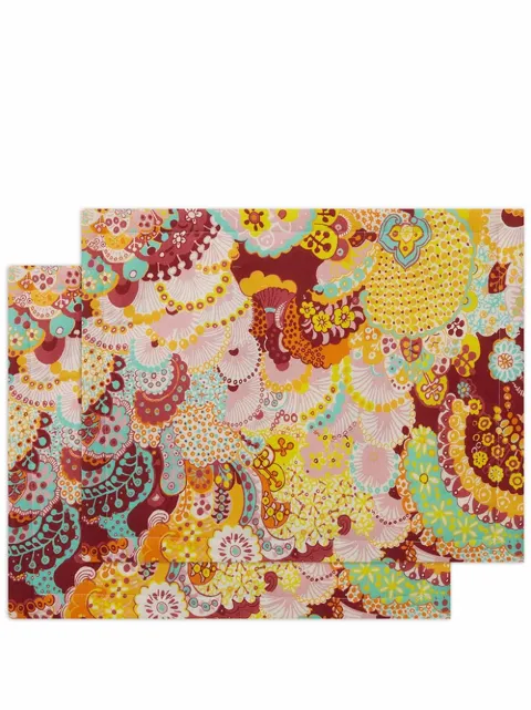 La DoubleJ set of 2 abstract-print table mats