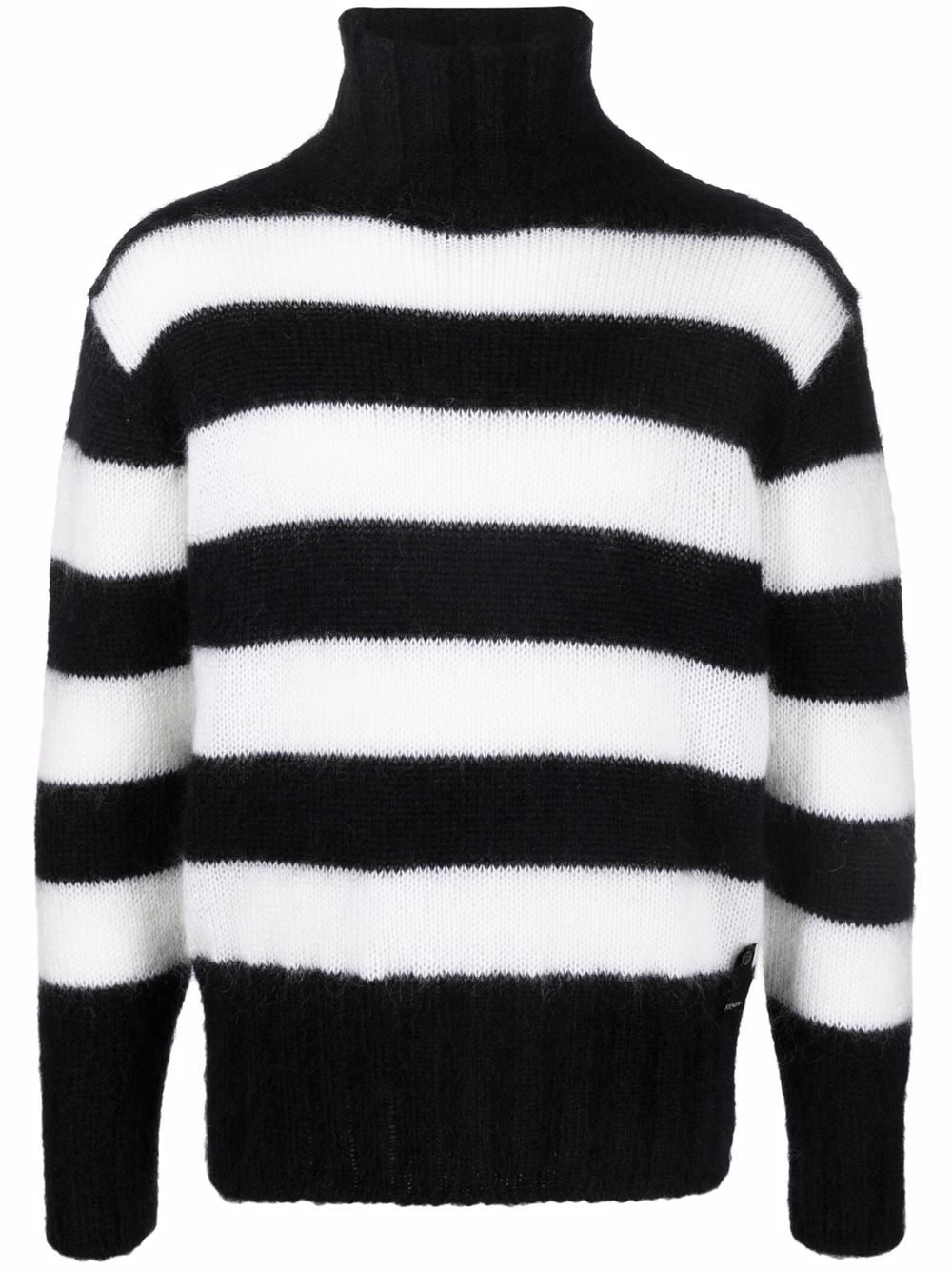striped roll-neck jumper