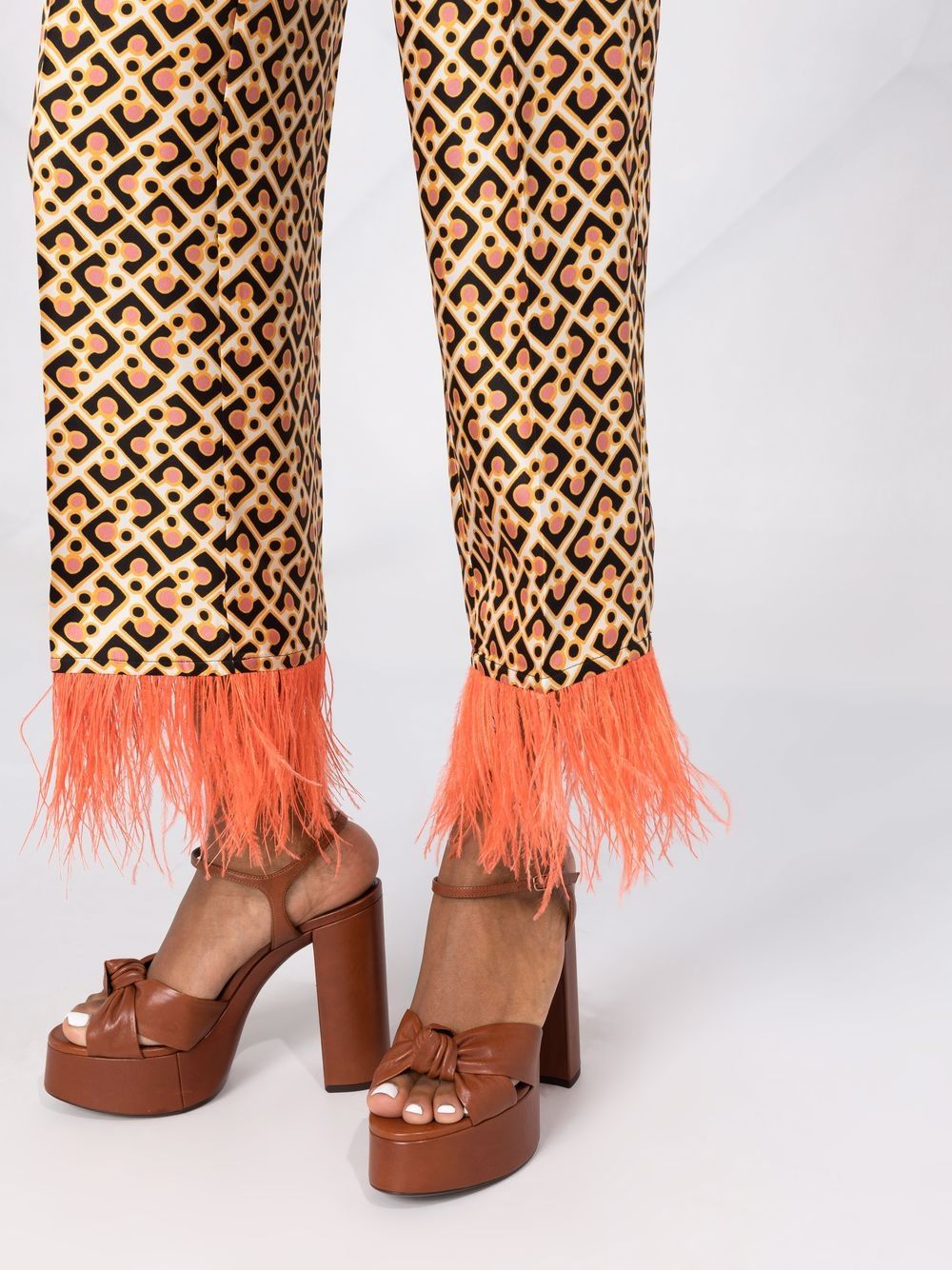 фото La doublej укороченные брюки boudoir с перьями