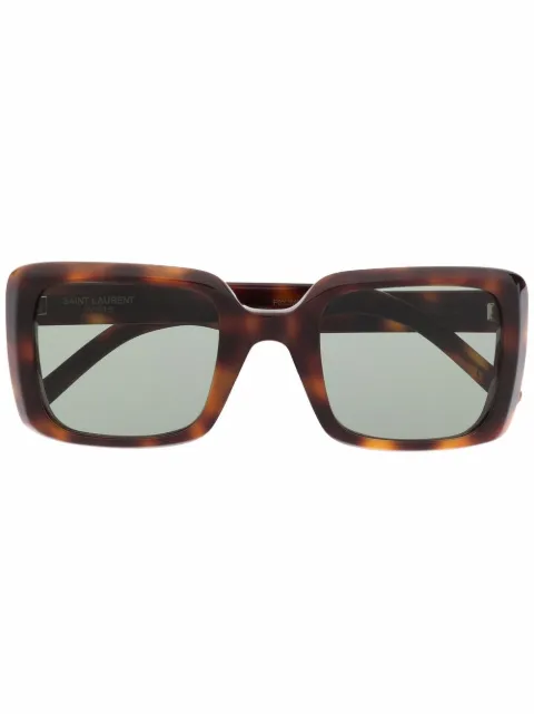 Saint Laurent Eyewear tortoiseshell-effect oversize-frame sunglasses