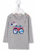 Paul Smith Junior binoculars-motif cotton T-Shirt - Grey