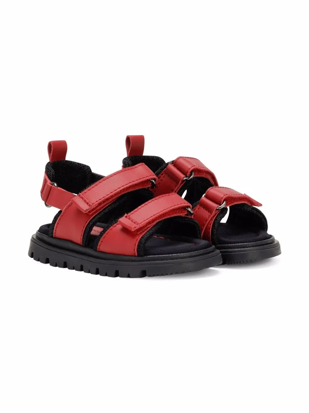 

Dolce & Gabbana Kids touch-strap leather sandals - Red