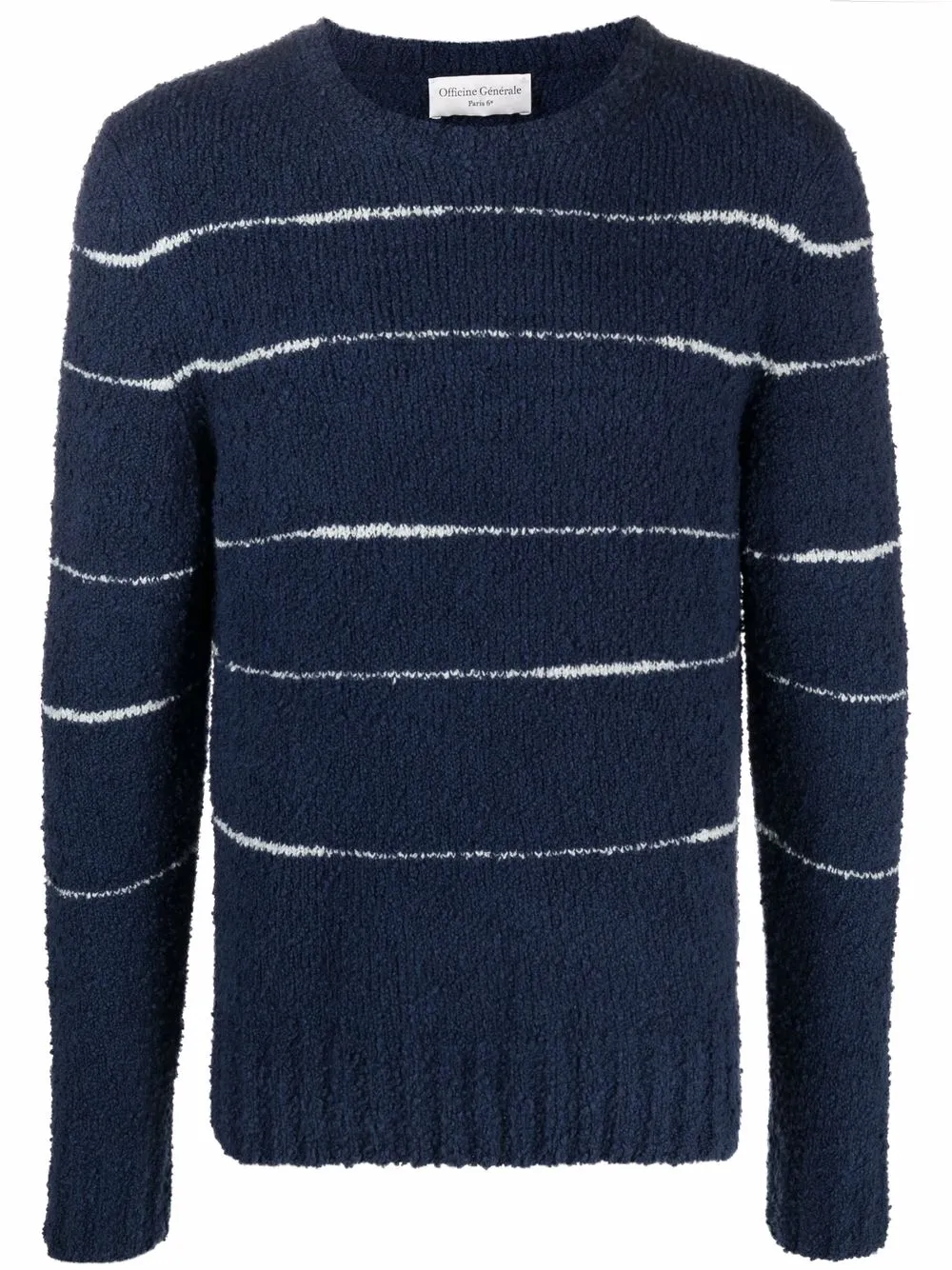 

Officine Generale suéter con estampado de rayas - Azul