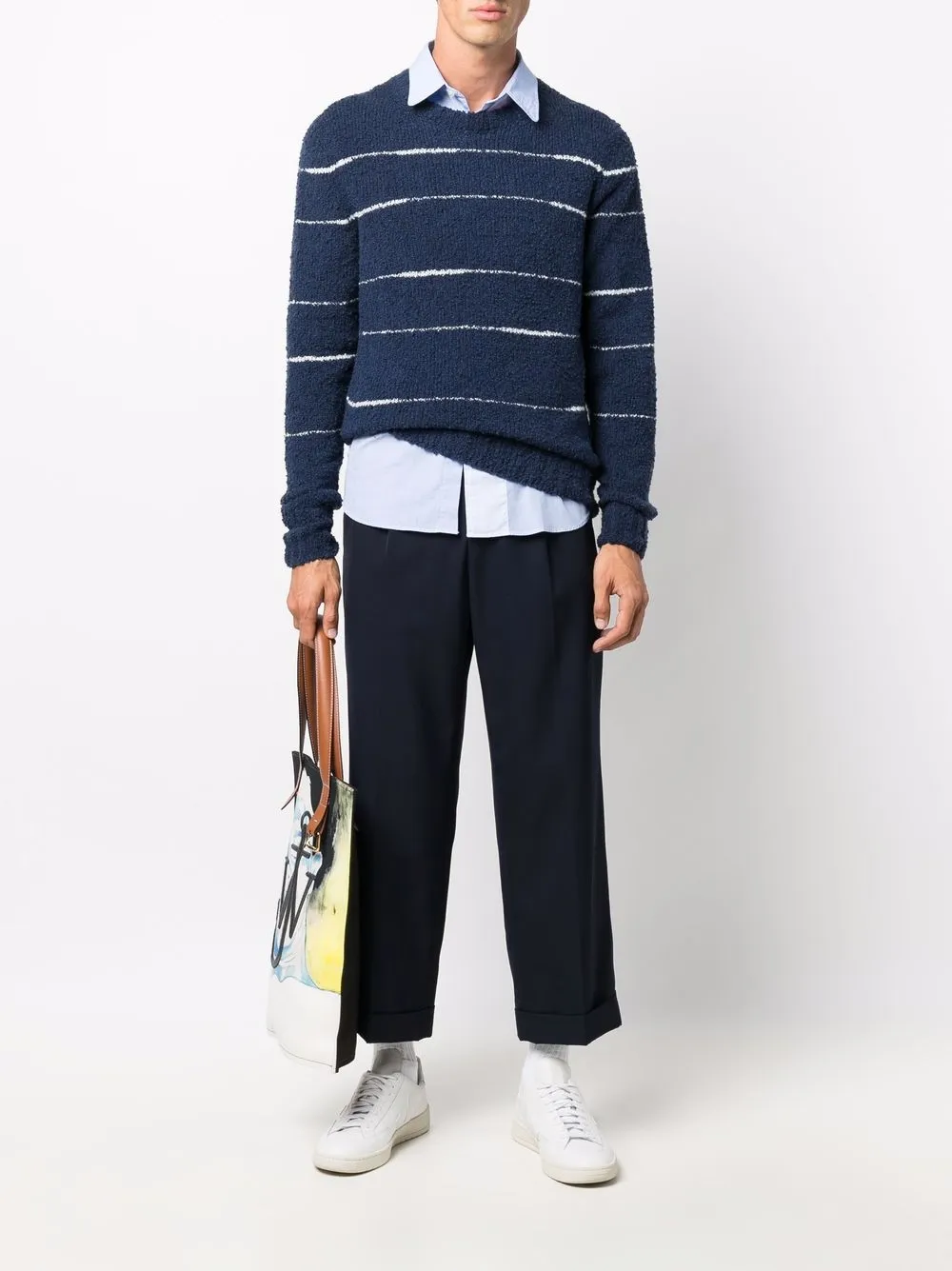 Officine Generale Gestreepte trui - Blauw